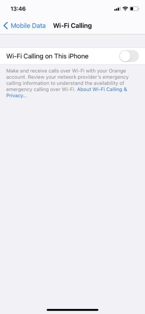 Wi-Fi Calling na smartfonie z iOS