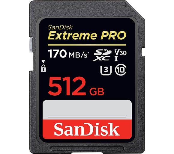 SanDisk Extreme Pro SDXC Class 10 UHS-I U3 V30 512 GB