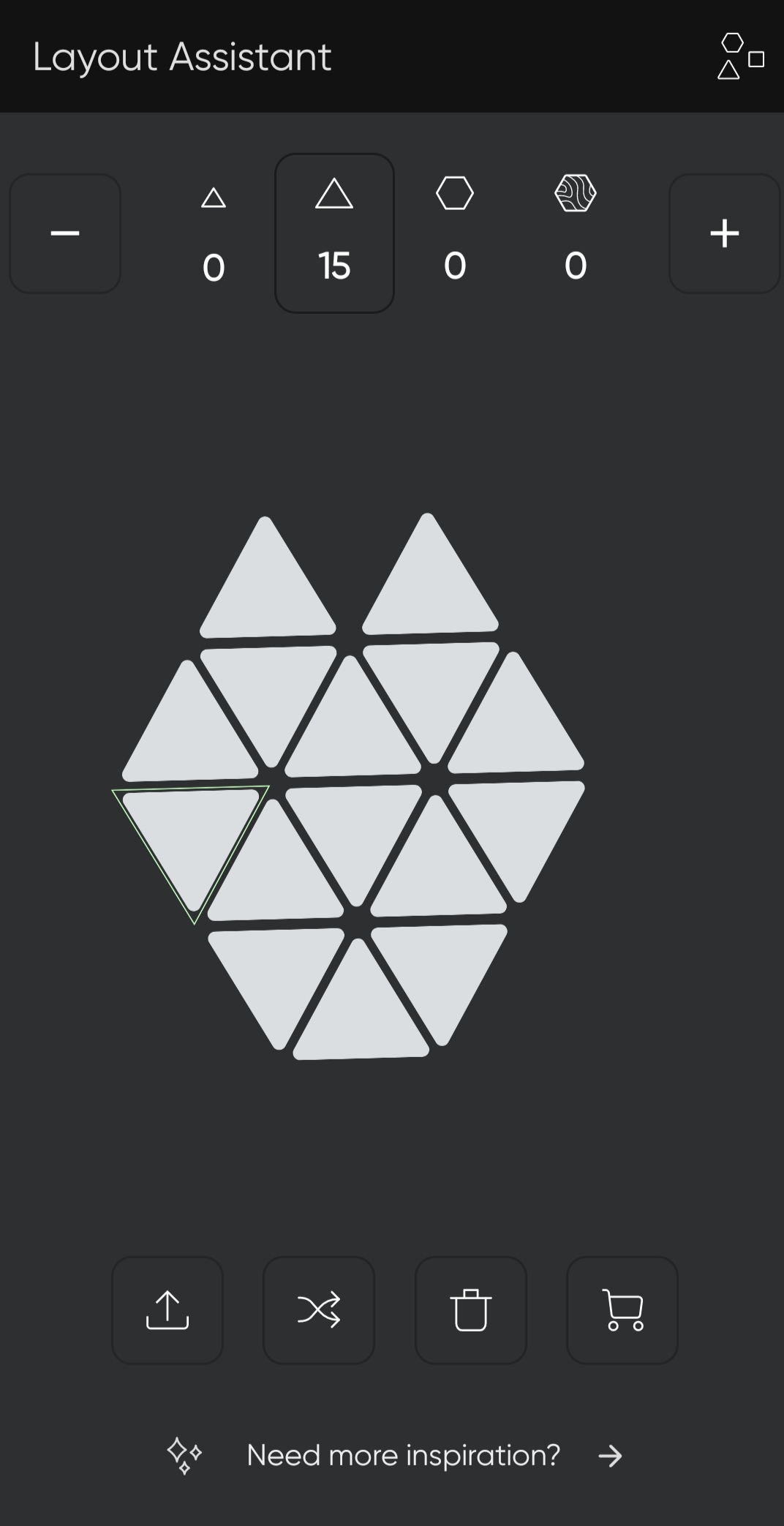 nanoleaf shapes triangles layout creator