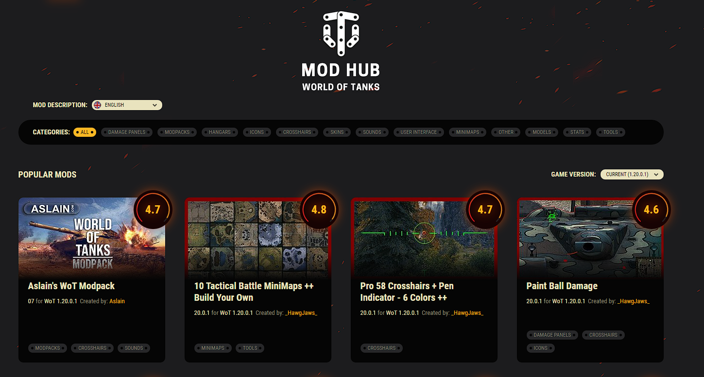 Jak wgrać mody World of Tanks Mod Hub